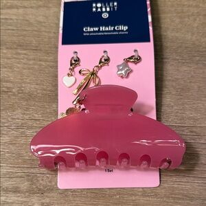 Roller Rabbit Pink Claw Hair Clip with Gold Charms